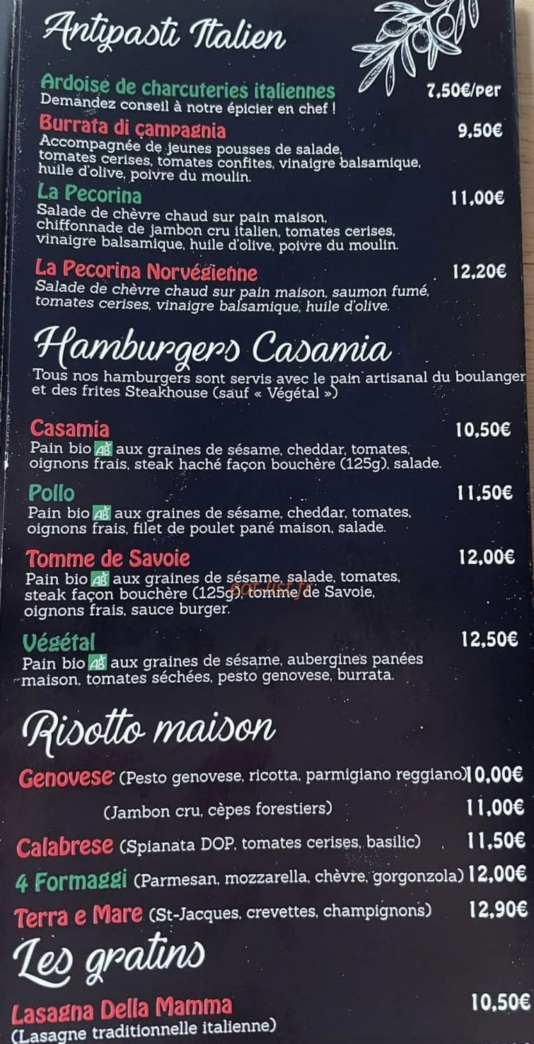 Pizzeria Casamia — carte page 3
