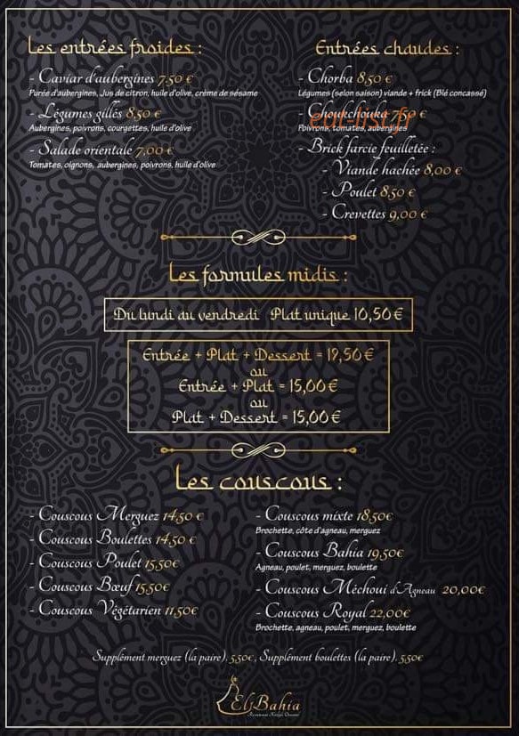 El Bahia — carte page 2