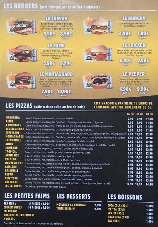 Pitts Burgh - Pizza Burger — carte page 1