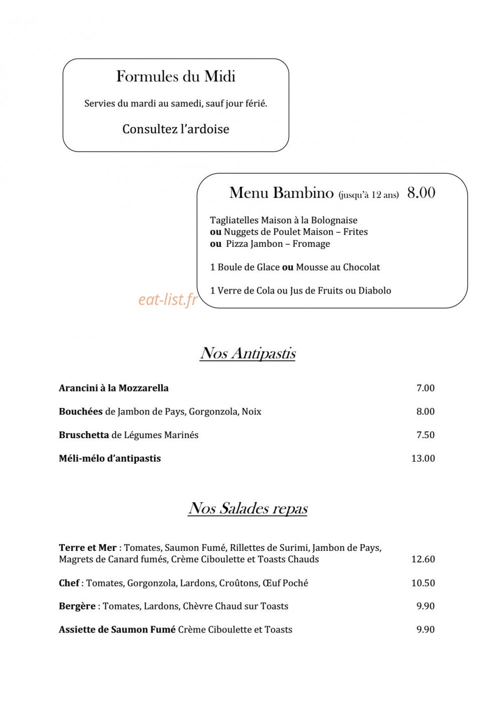 Le Sebastiano — carte page 5