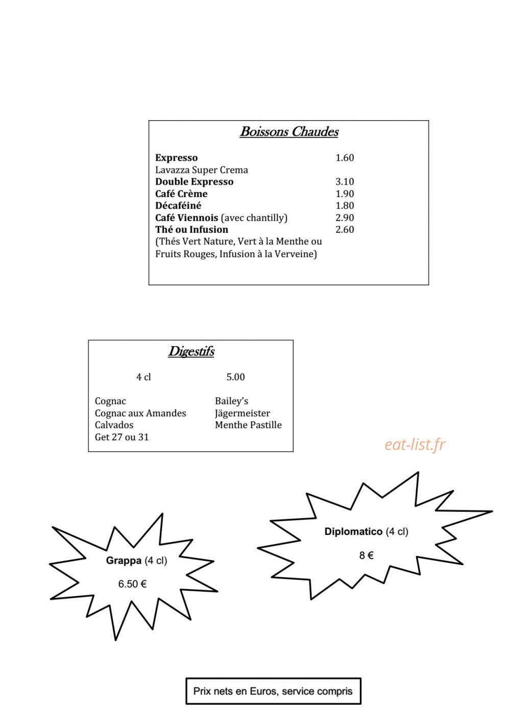Le Sebastiano — carte page 8
