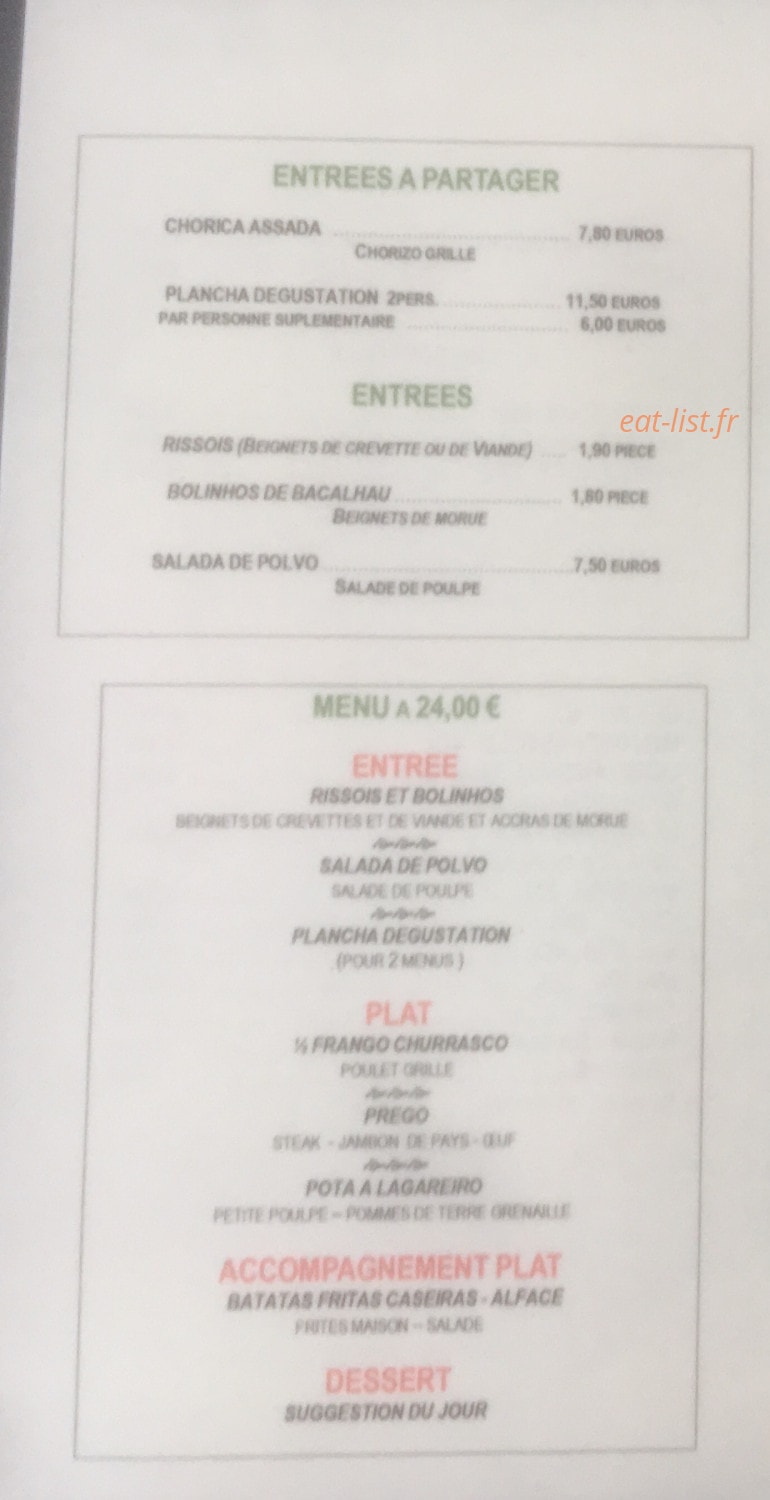 Le churrasco — carte page 1