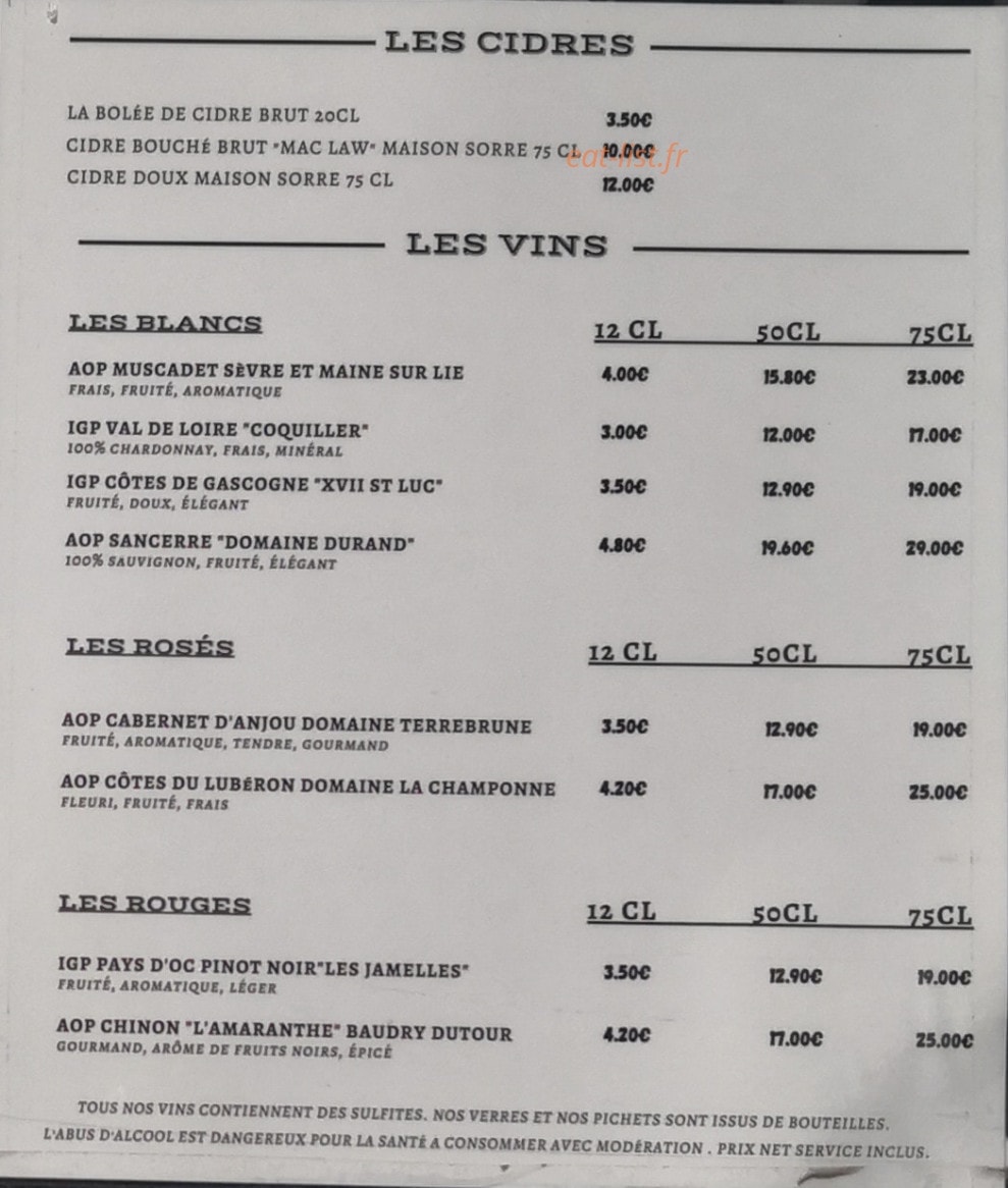 Au Bouchot — carte page 4