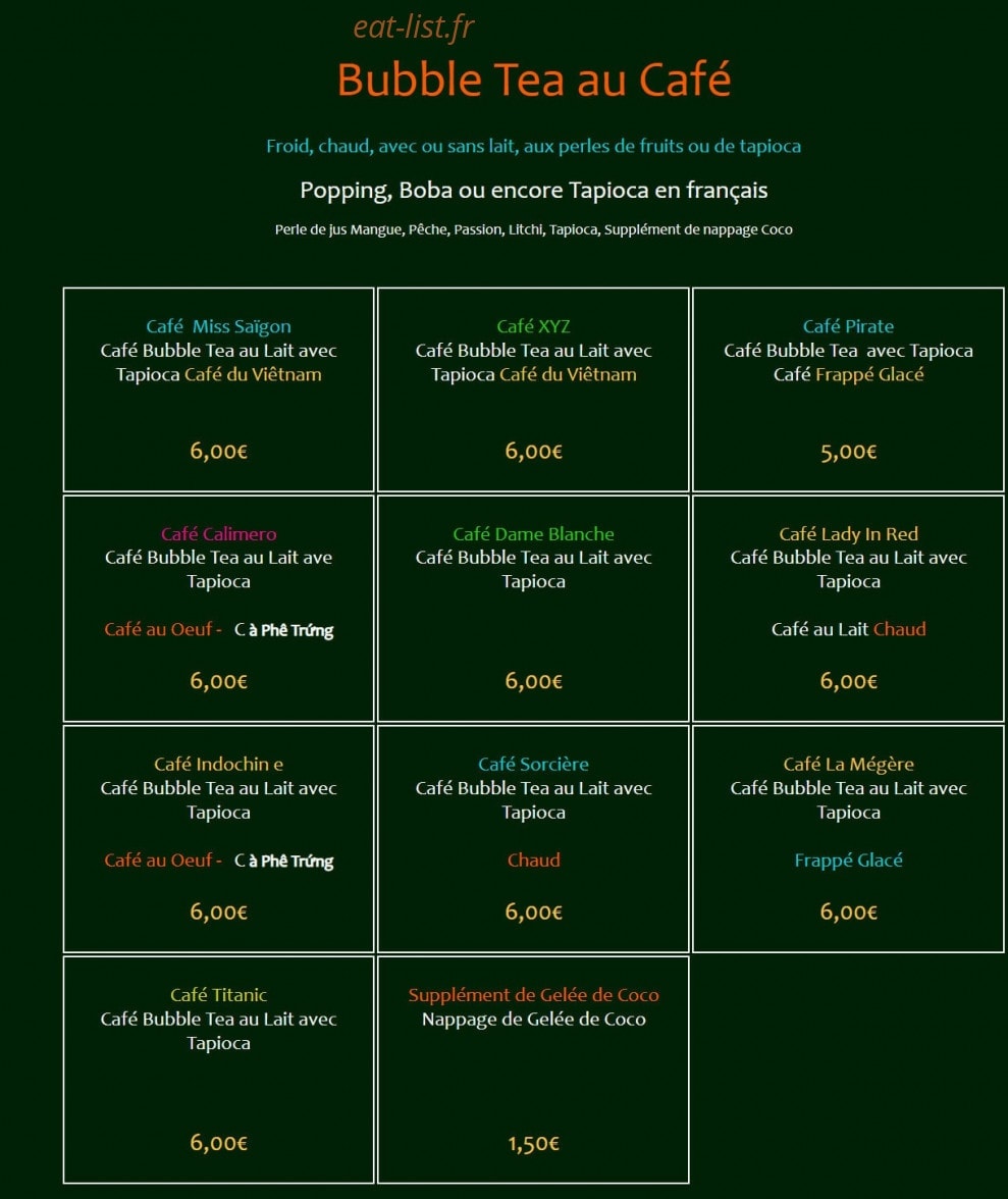 Bánh Mì Saigon — carte page 4