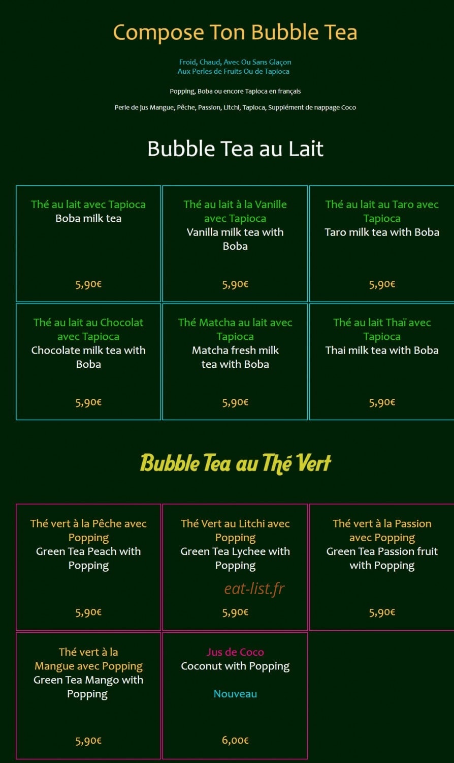 Bánh Mì Saigon — carte page 3