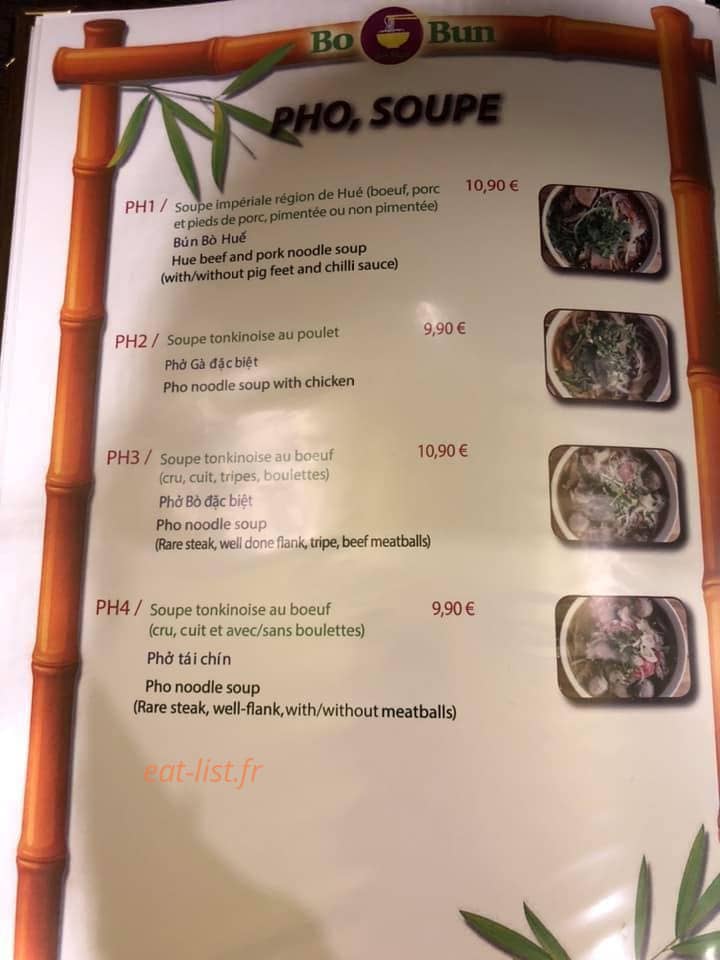 Bo bun — carte page 10