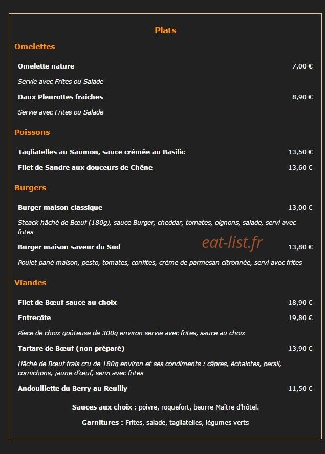 Café de Paris — carte page 2