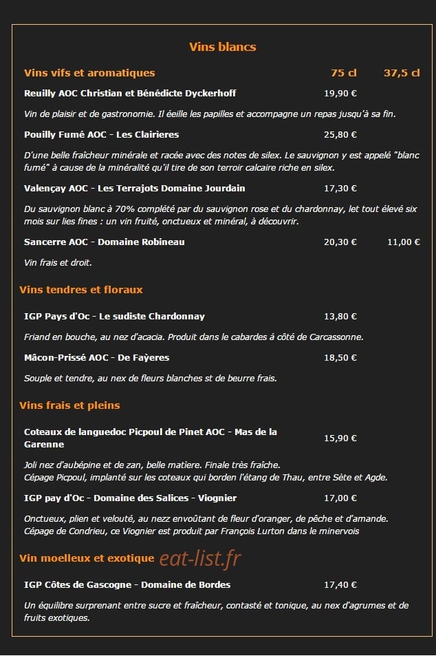 Café de Paris — carte page 4