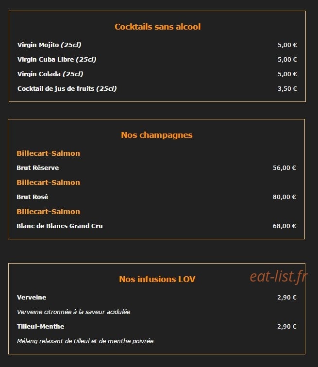 Café de Paris — carte page 15