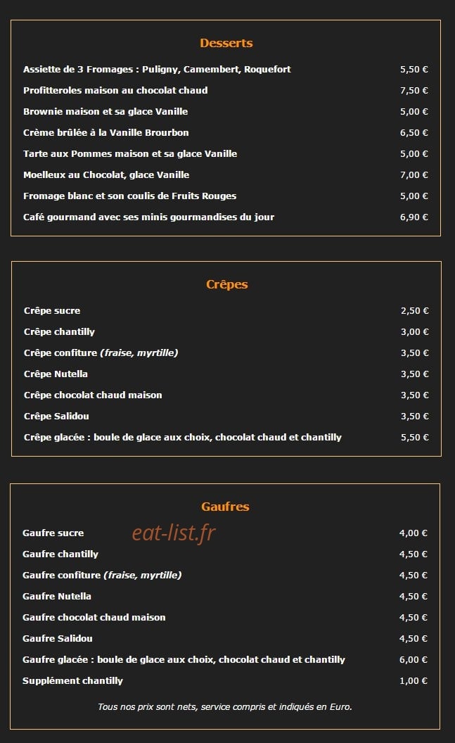Café de Paris — carte page 3