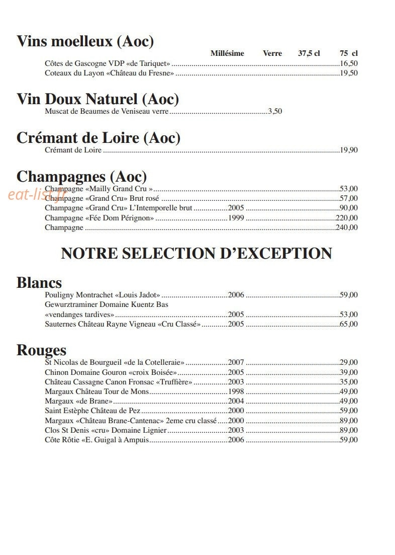 Café et Brasserie des Halles — carte page 9