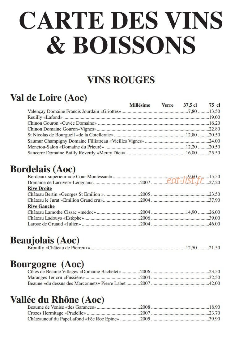 Café et Brasserie des Halles — carte page 7