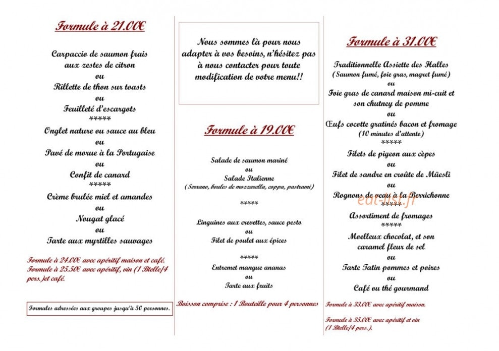 Café et Brasserie des Halles — carte page 6