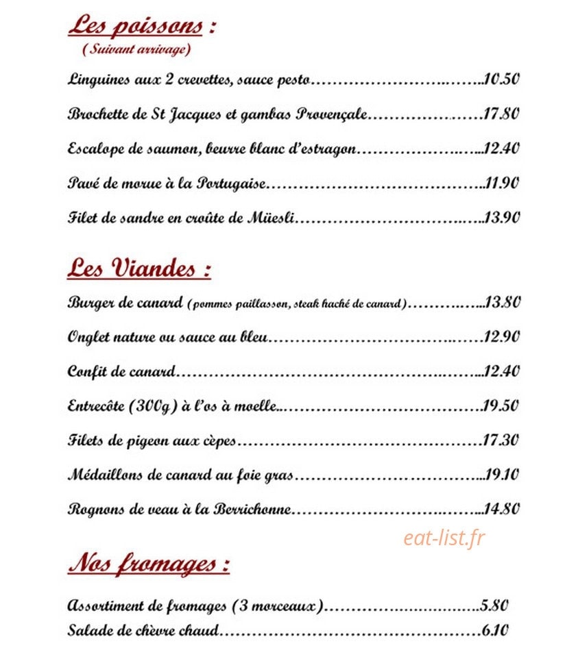 Café et Brasserie des Halles — carte page 2