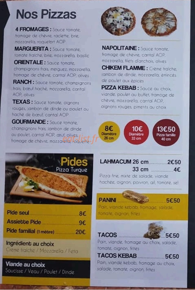 Castel Pizza — carte page 2