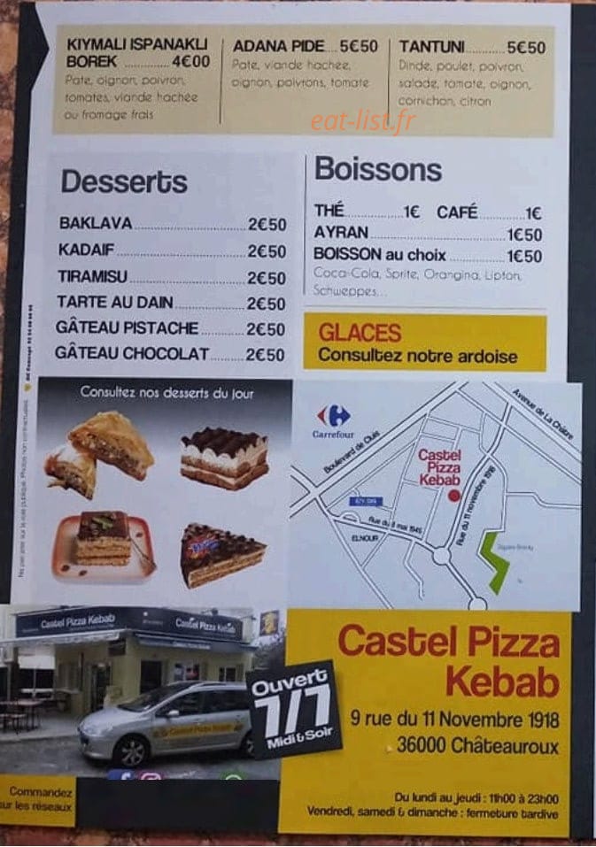 Castel Pizza — carte page 4