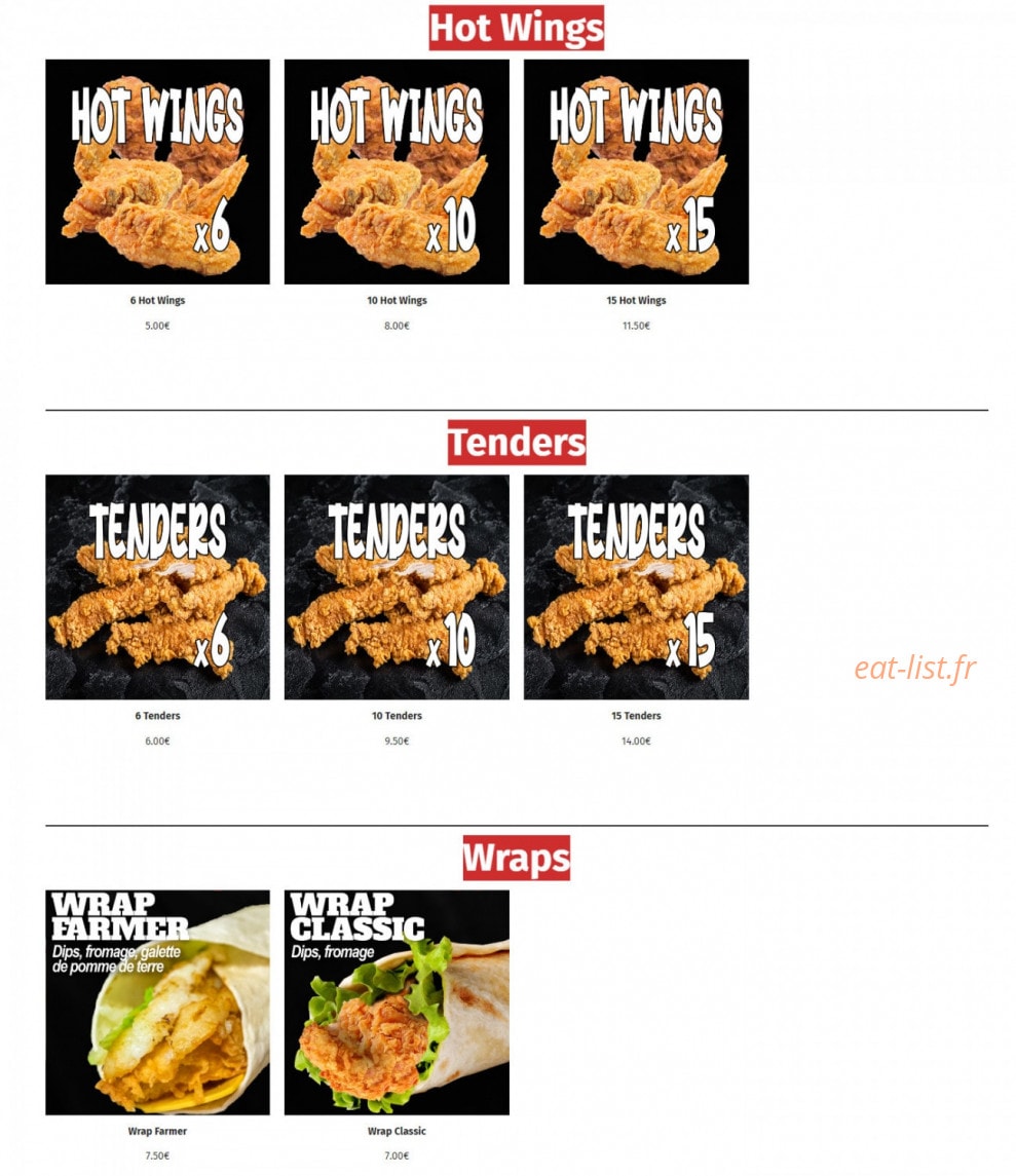 Daily chicken — carte page 2