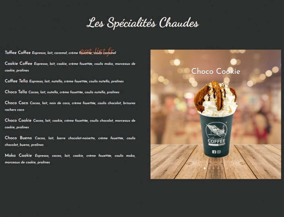 French Coffee Shop — carte page 3