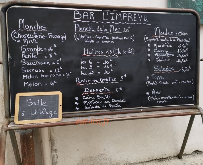 L'Imprévu — carte page 1