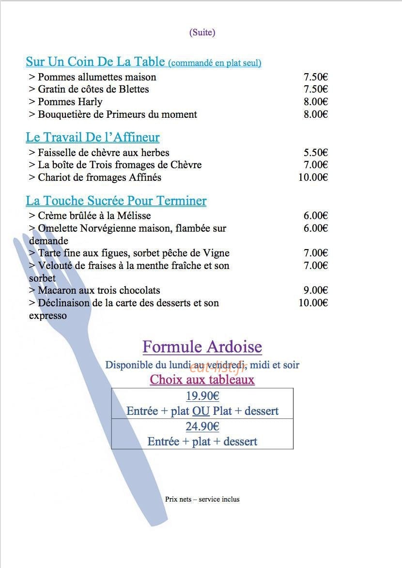 La Manufacture — carte page 3