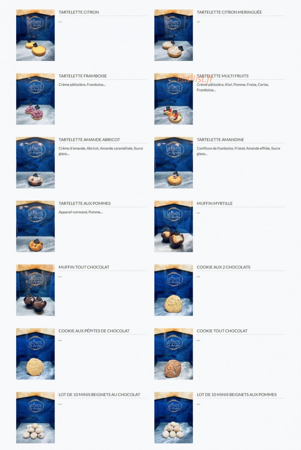 Le Fournil Saint André — carte page 5