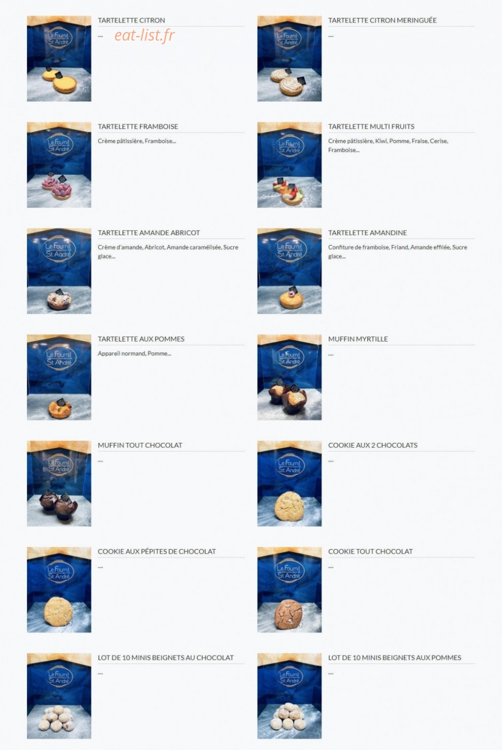 Le Fournil Saint André — carte page 5