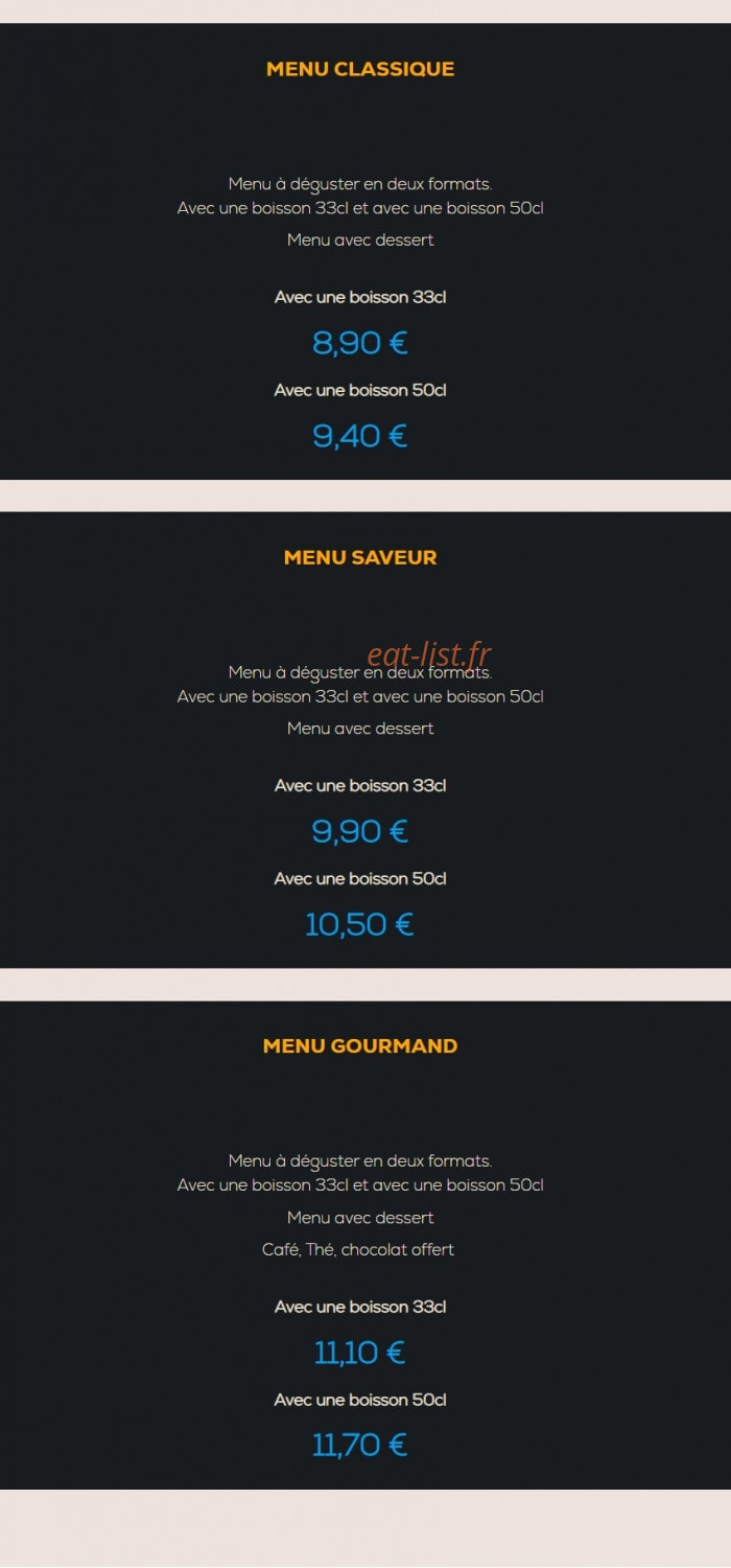 Le Fournil Saint André — carte page 1