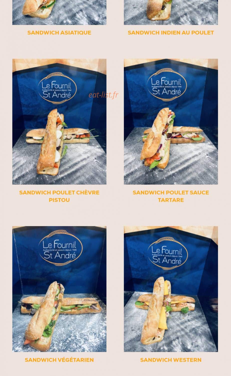 Le Fournil Saint André — carte page 8