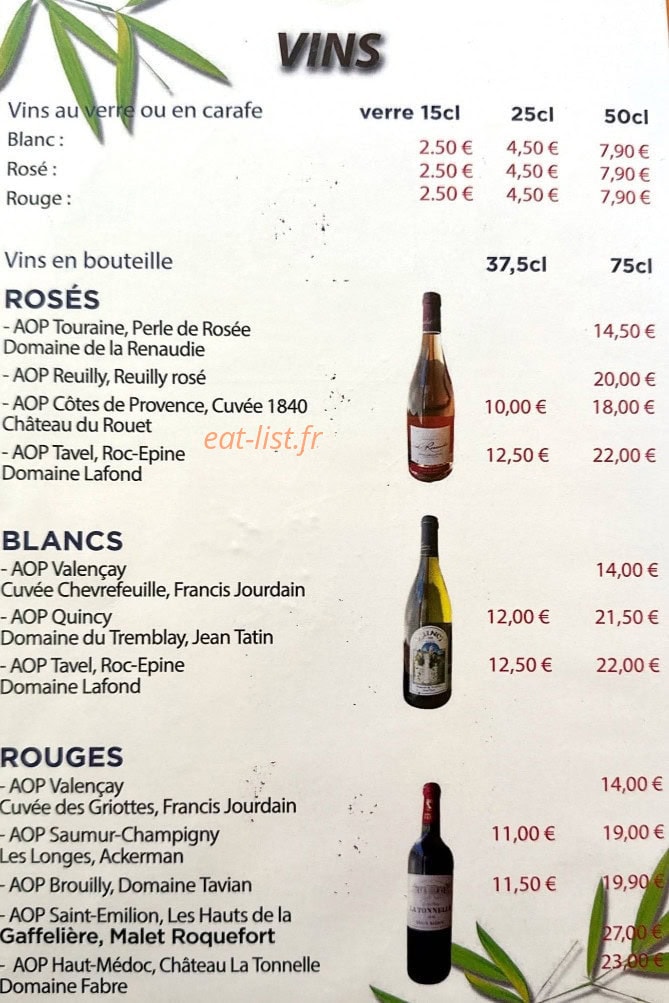 O Restaurant — carte page 8
