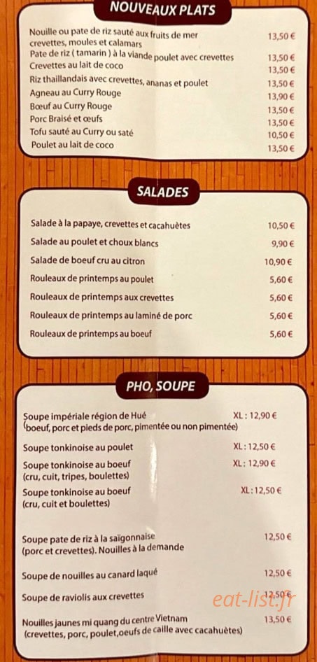 O Restaurant — carte page 3
