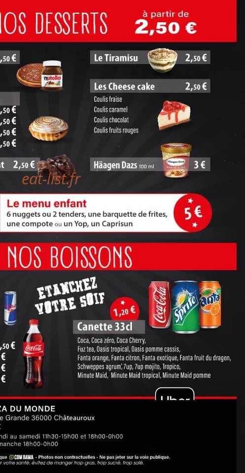 Pizza Du monde — carte page 4