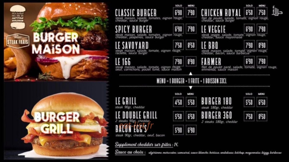Restaurant O'166 — carte page 3