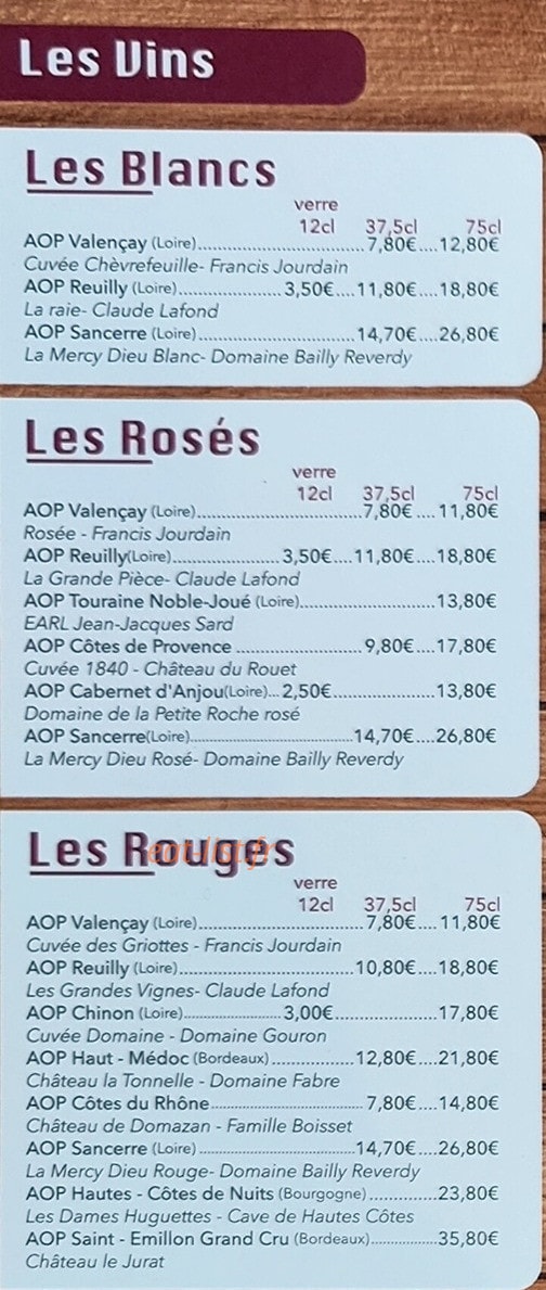 Steak house — carte page 3