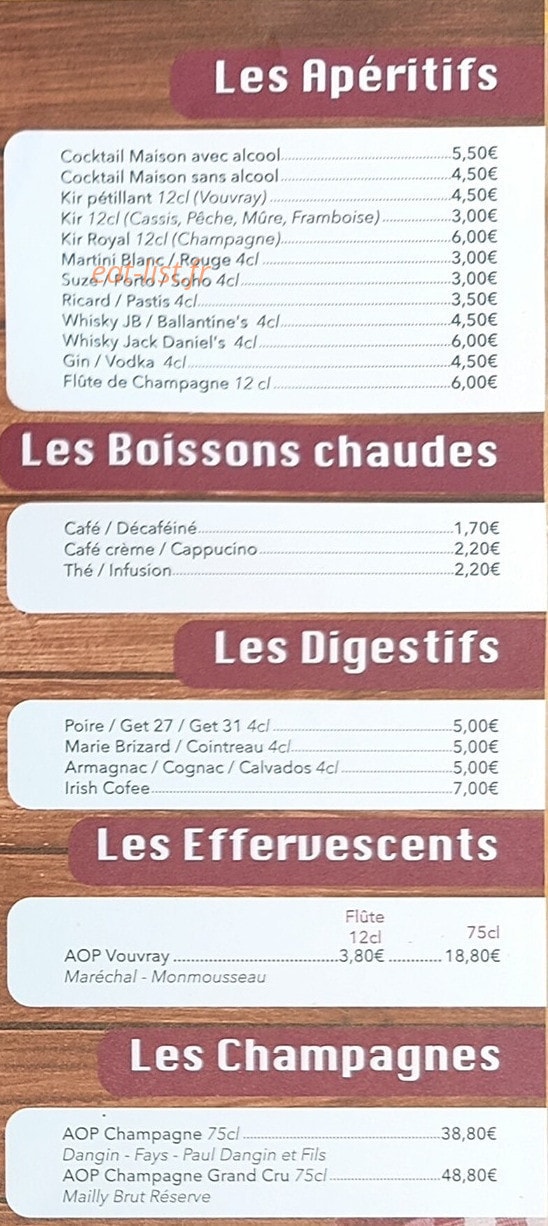 Steak house — carte page 1