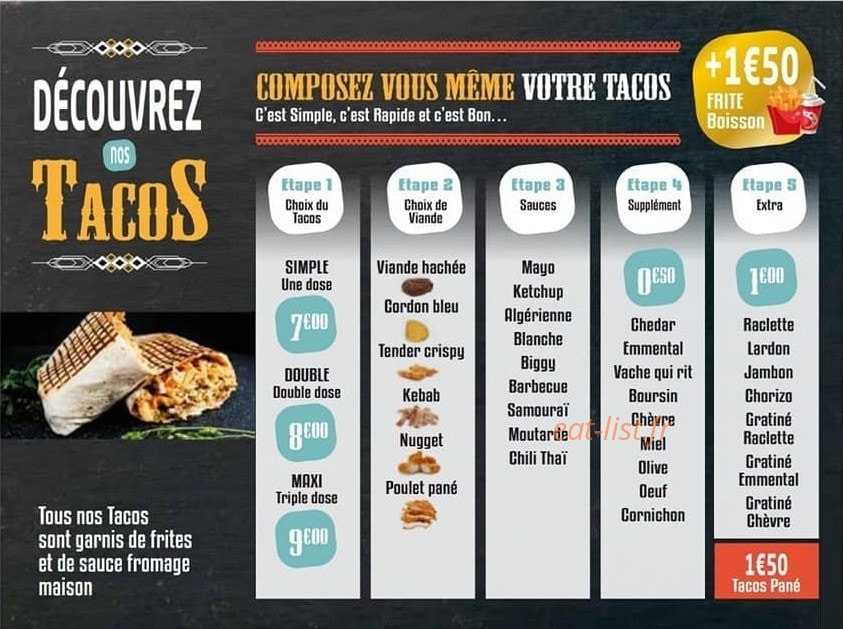 Tacos MF — carte page 1