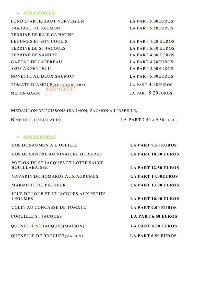 Toutain traiteur — carte page 6
