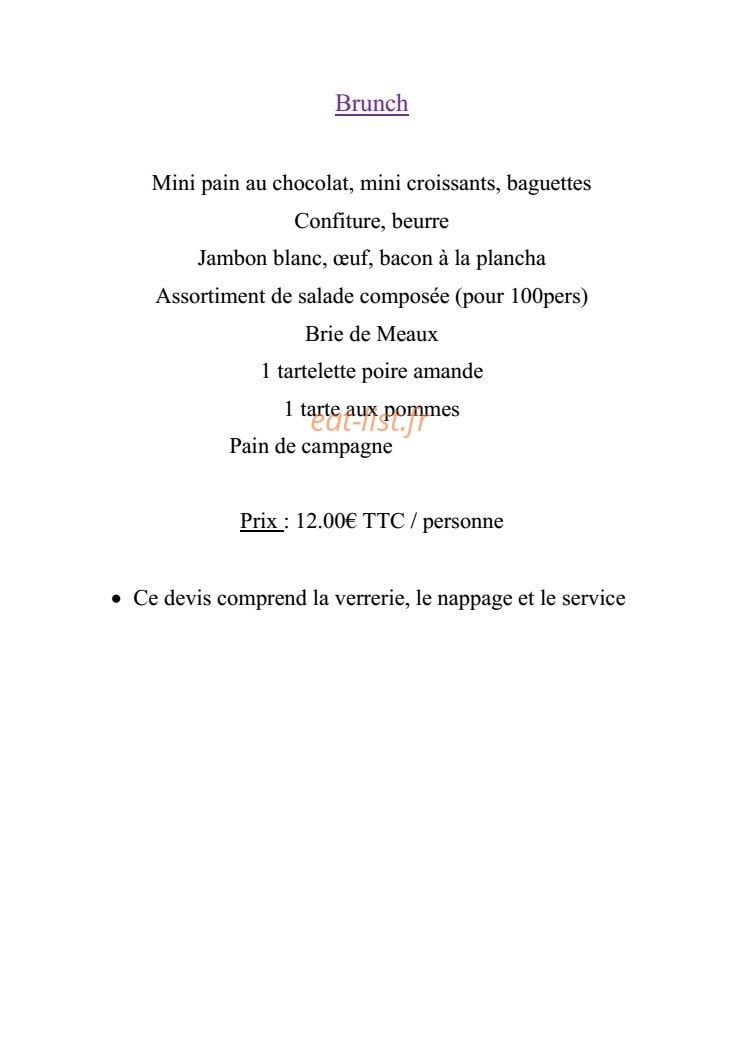 Toutain traiteur — carte page 14
