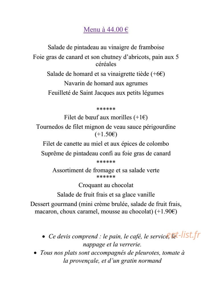Toutain traiteur — carte page 9