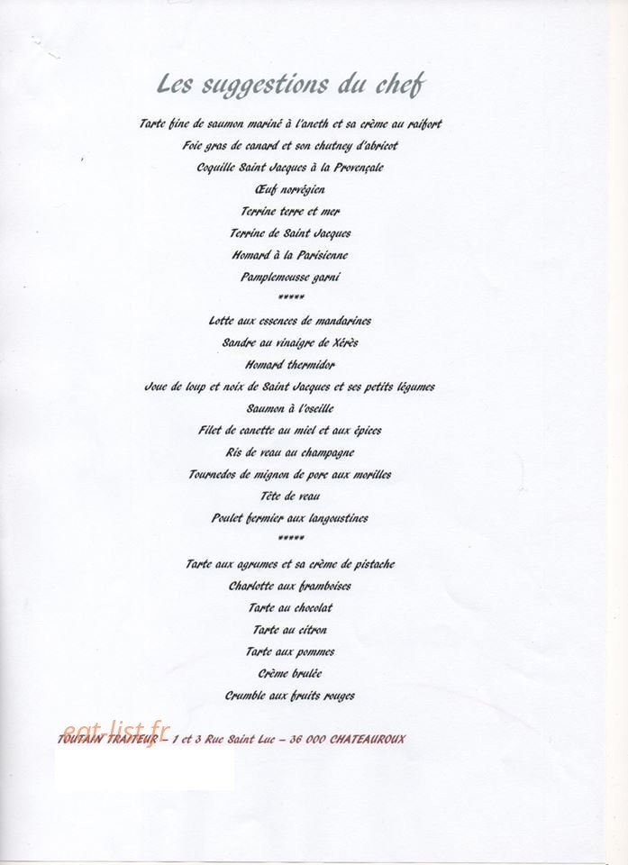 Toutain traiteur — carte page 4