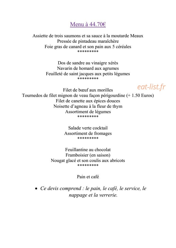 Toutain traiteur — carte page 10