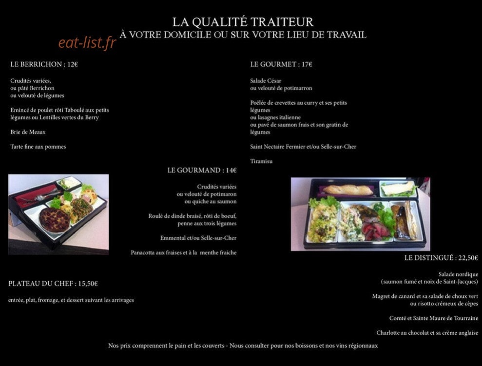 Toutain traiteur — carte page 2