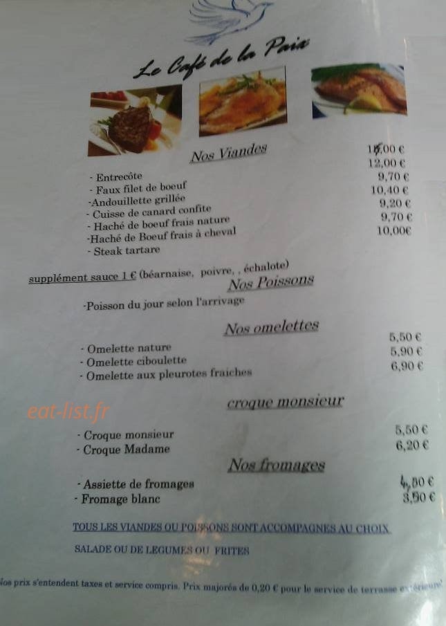 Brasserie de la paix — carte page 2