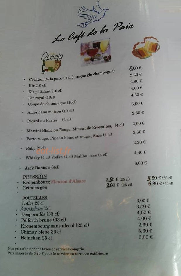 Brasserie de la paix — carte page 4
