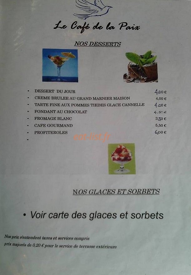 Brasserie de la paix — carte page 3