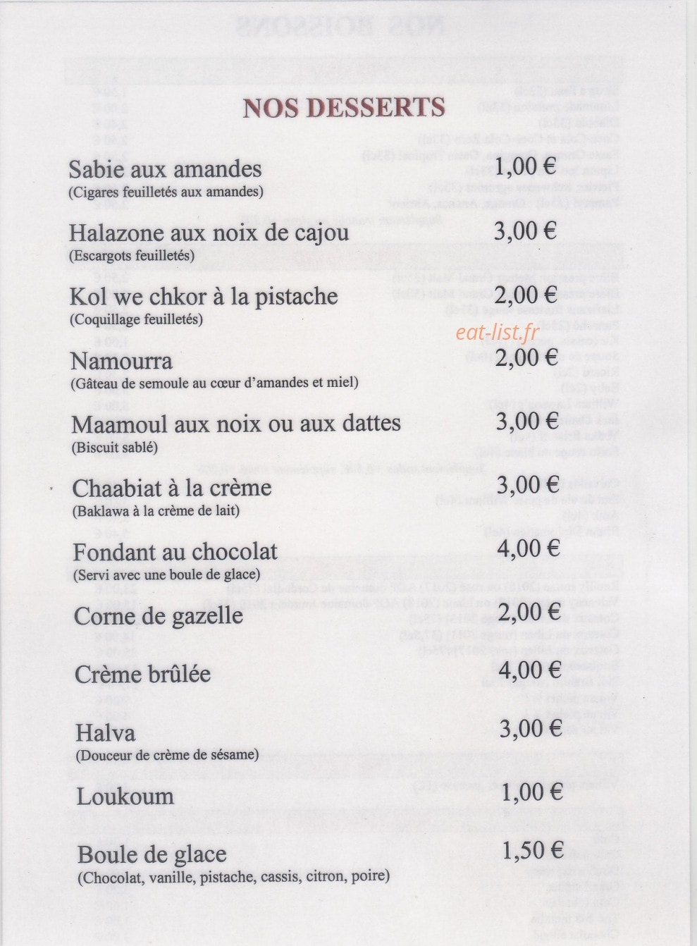 Le bon Libanais — carte page 3