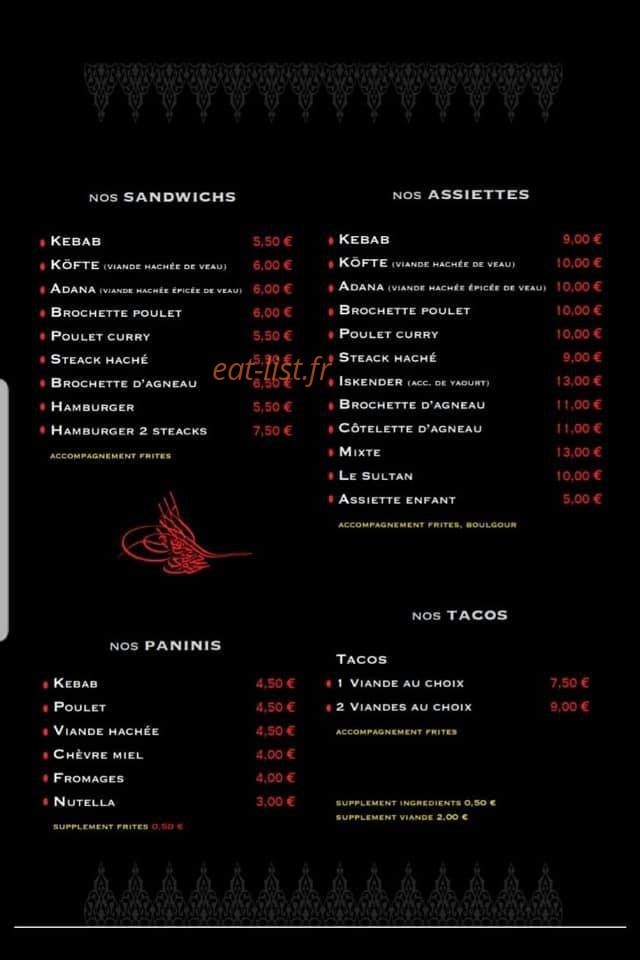 Le Sultan — carte page 2