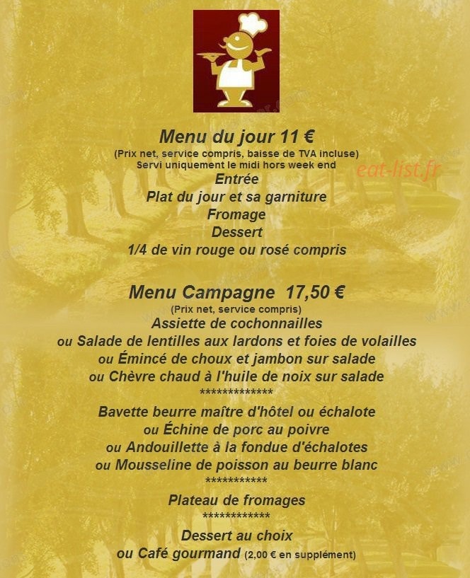Auberge des Rabouilleux — carte page 1