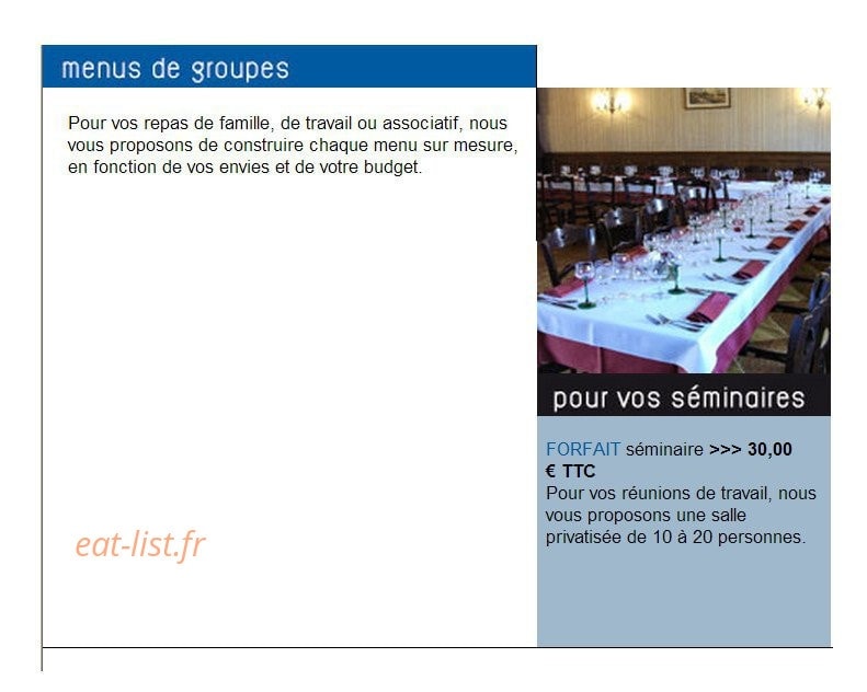 Restaurant de La Gare — carte page 2