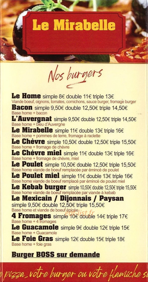 Le Mirabelle — carte page 2