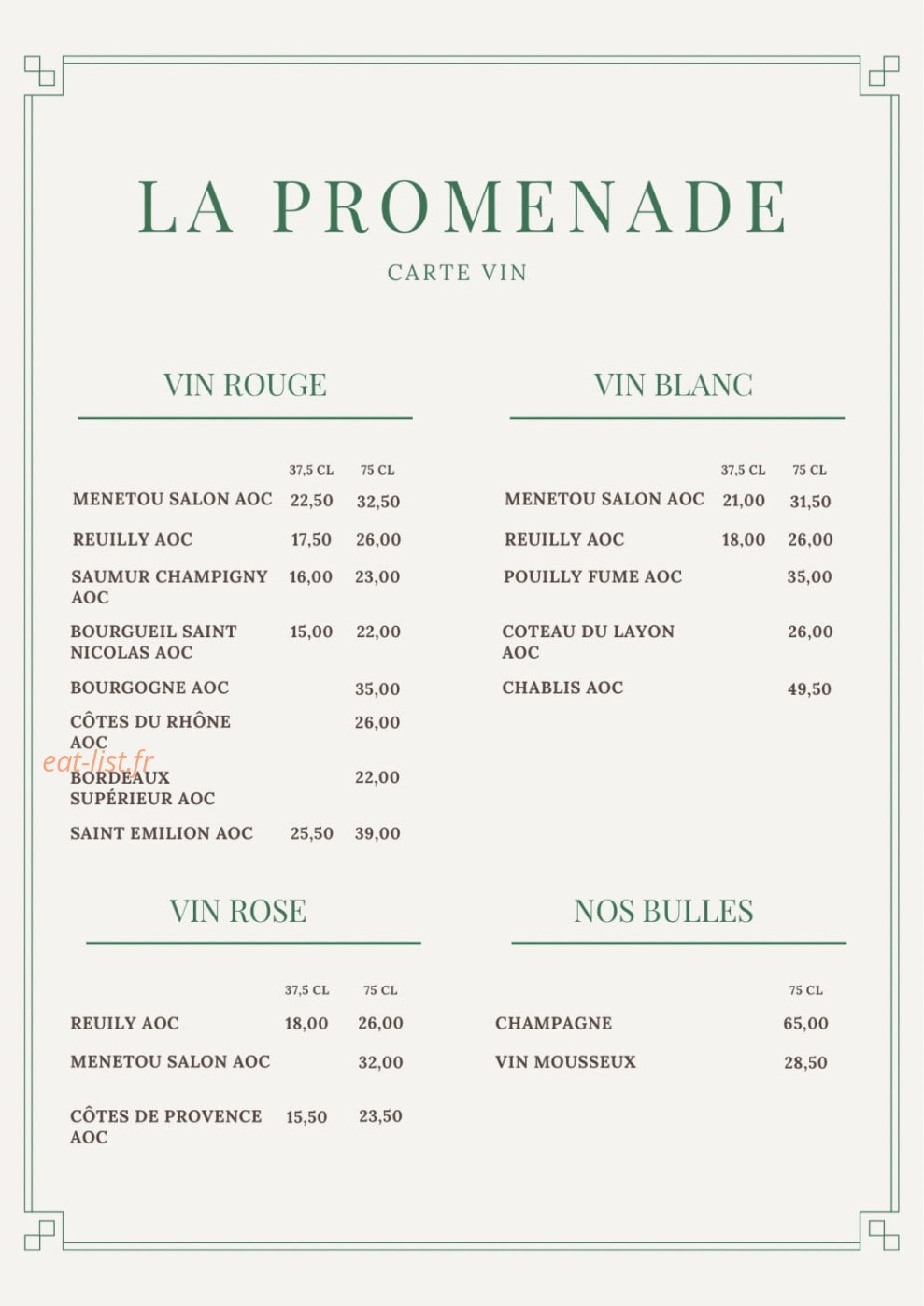 La Promenade — carte page 7